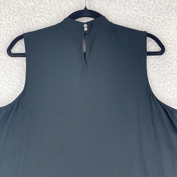 J. Jill Solid Black‎ Mock Neck Tank Top Womens Sleeveless Rayon Size L Petite - Picture 10 of 11